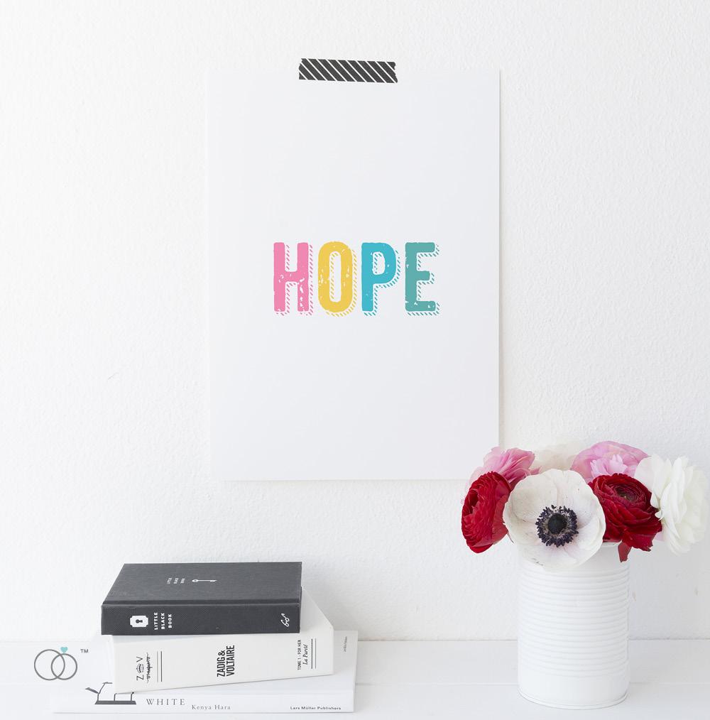 Hope Quote Print A4 (210mm × 297mm) / Unframed
