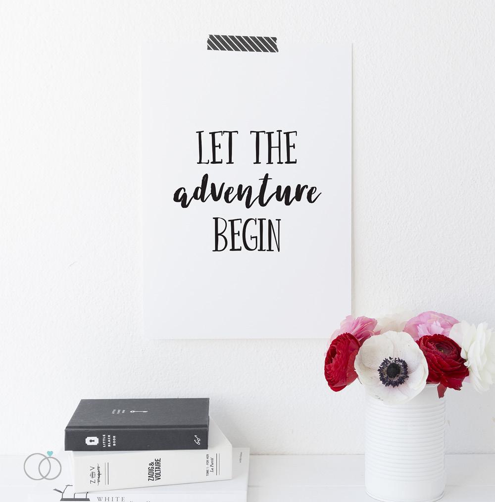 Let The Adventure Begin Quote Print A4 (210mm × 297mm) / Unframed