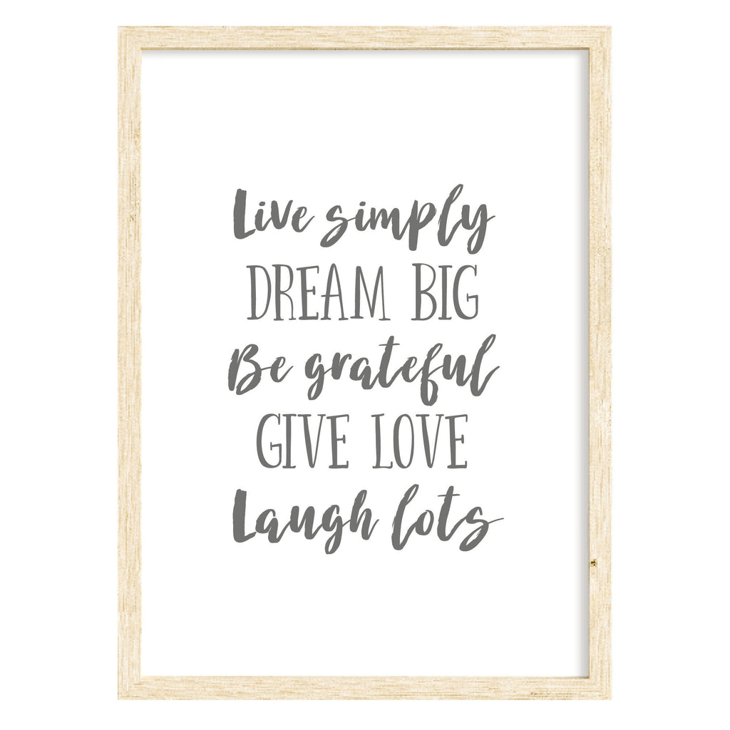 Live Simply Laugh Lots Quote Print