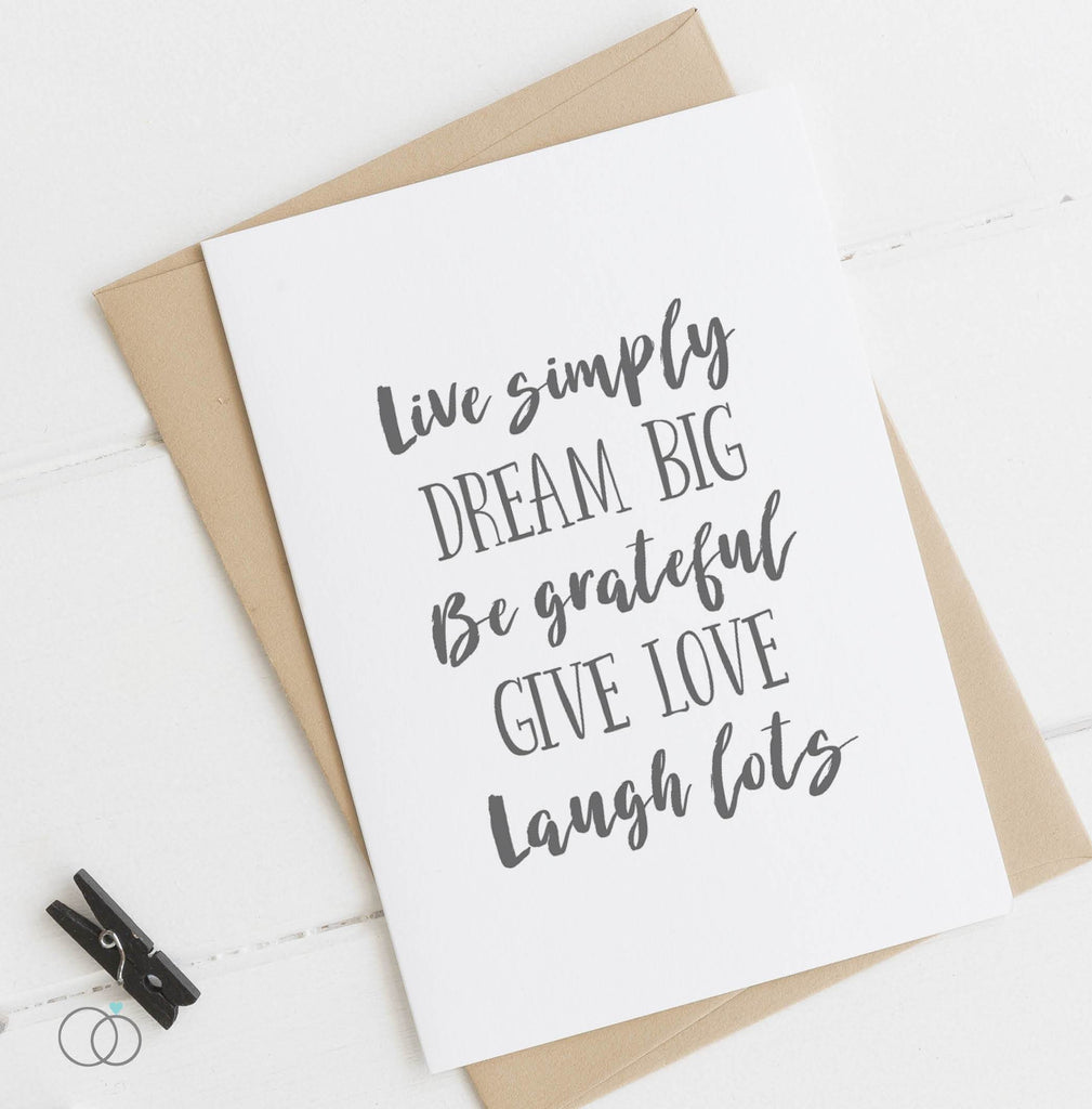 Live Simply Laugh Lots Quote Postcard