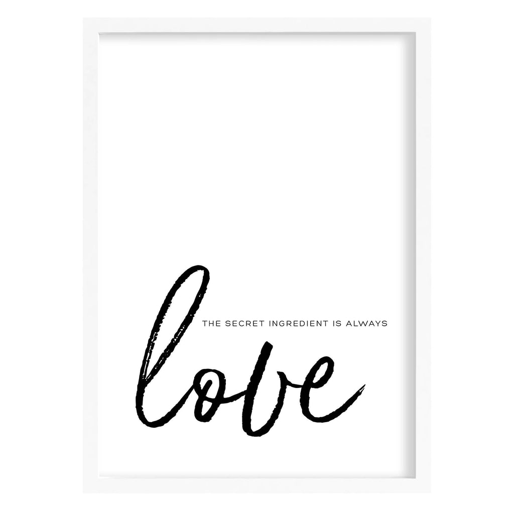 Love Secret Ingredient Art Print A4 (210mm × 297mm) / White Frame