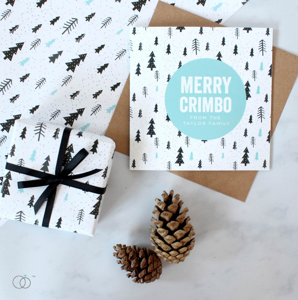 Gift Wrap - Nordic Christmas Tree Teal