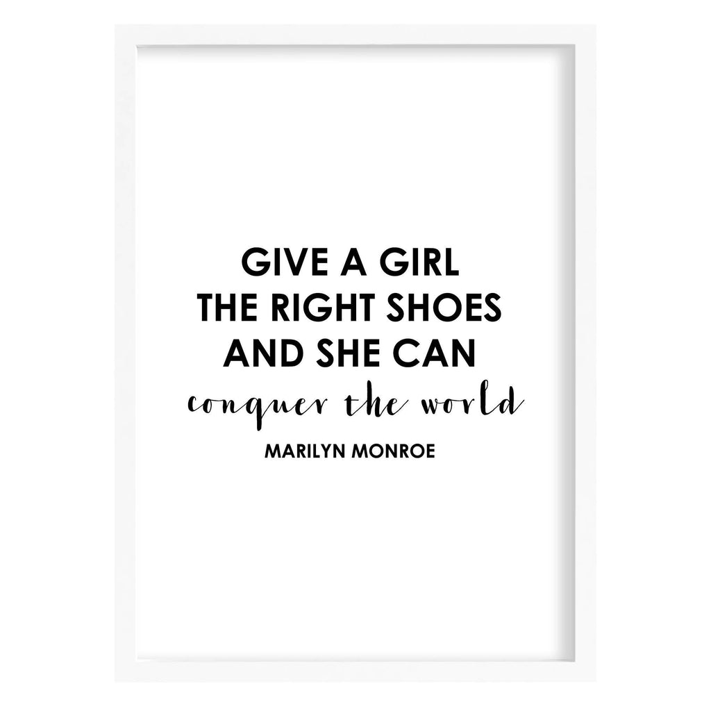 Marilyn Monroe Shoe Quote Print A4 (210mm × 297mm) / White Frame