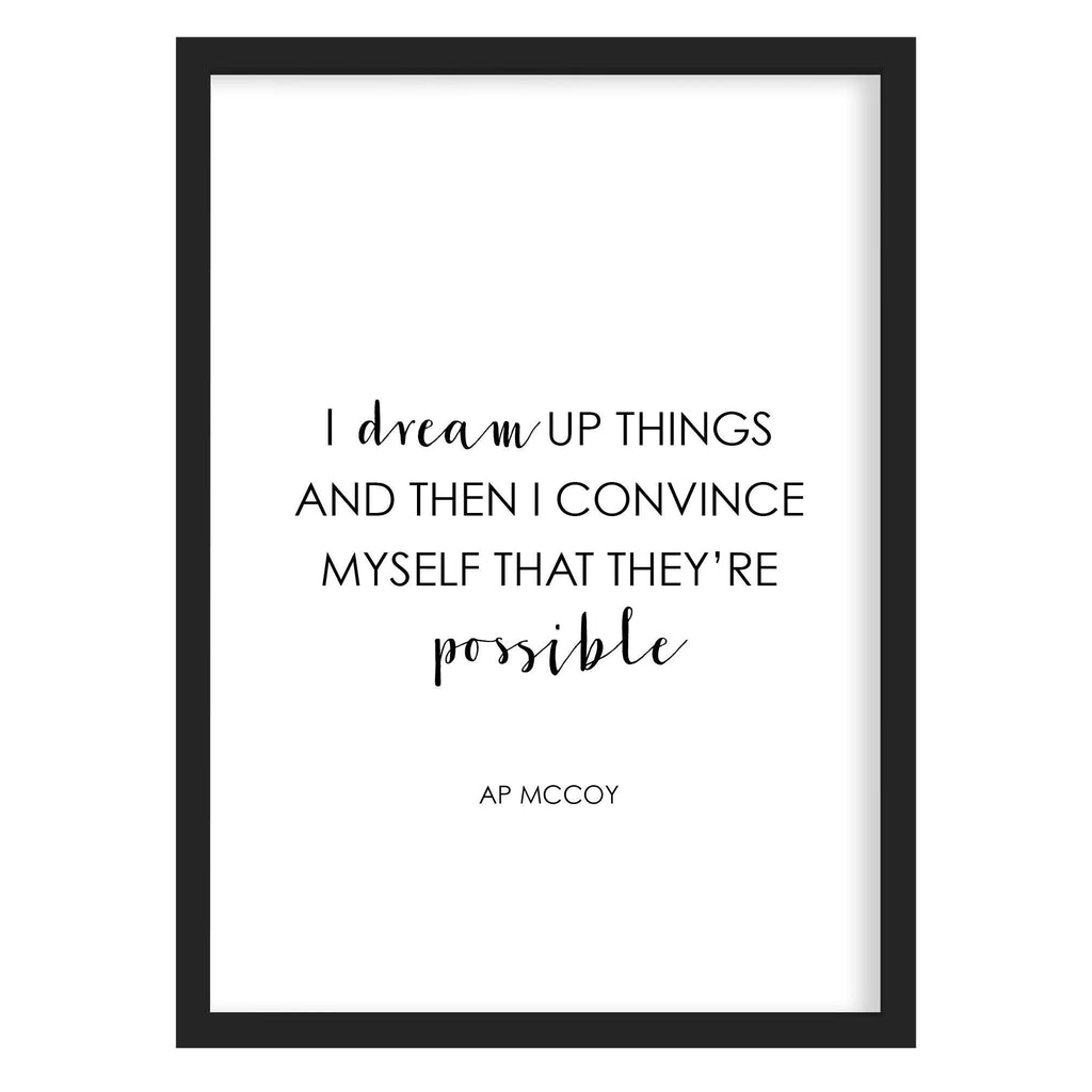 McCoy Horse Racing Quote Print A4 (210mm × 297mm) / Black Frame