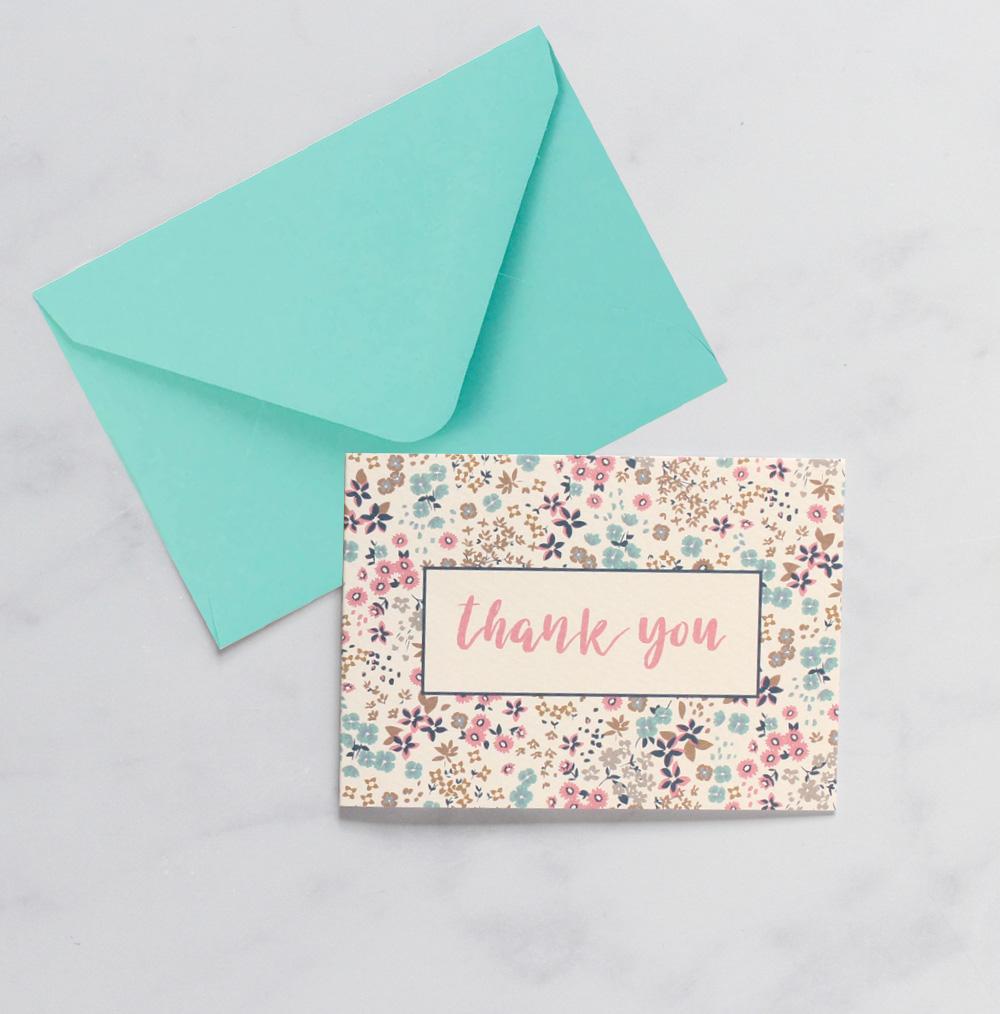 Mini Card Pack - Floral Thank You