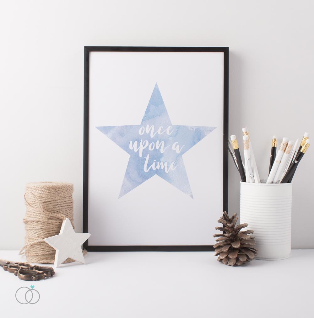 Once Upon A Time Star Print - Watercolour Nursery Print