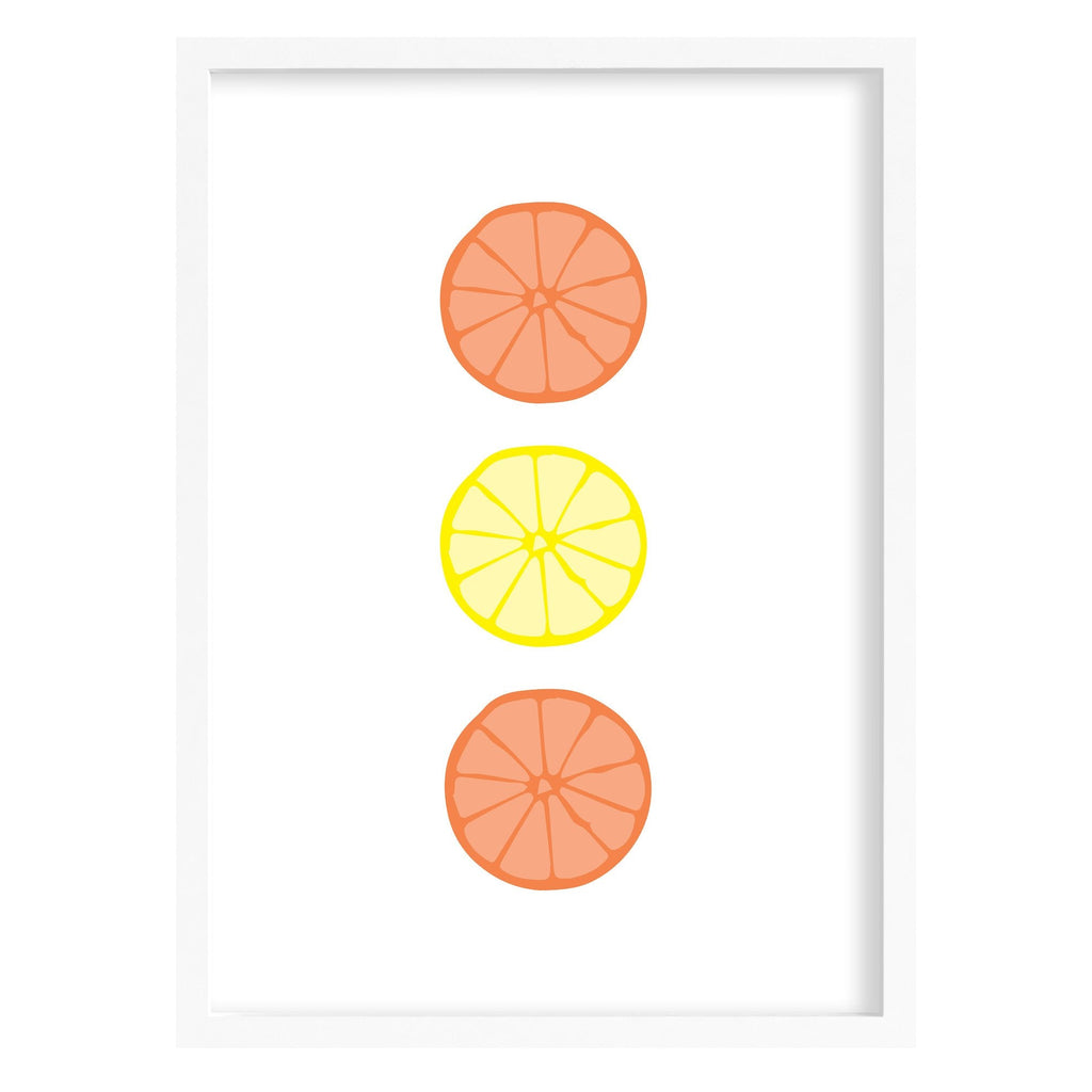 Oranges & Lemons Art Print A4 (210mm × 297mm) / White Frame
