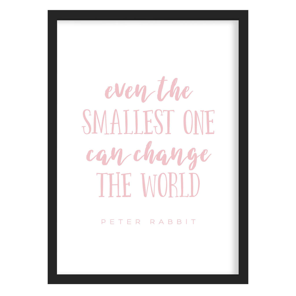 Peter Rabbit Quote Print Pink / A4 (210mm × 297mm) / Black Frame