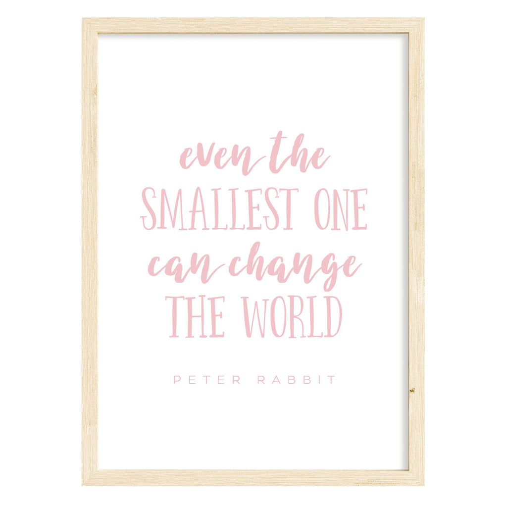 Peter Rabbit Quote Print Pink / A4 (210mm × 297mm) / Natural Frame
