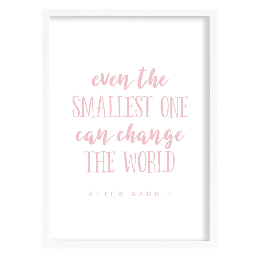 Peter Rabbit Quote Print Pink / A4 (210mm × 297mm) / White Frame