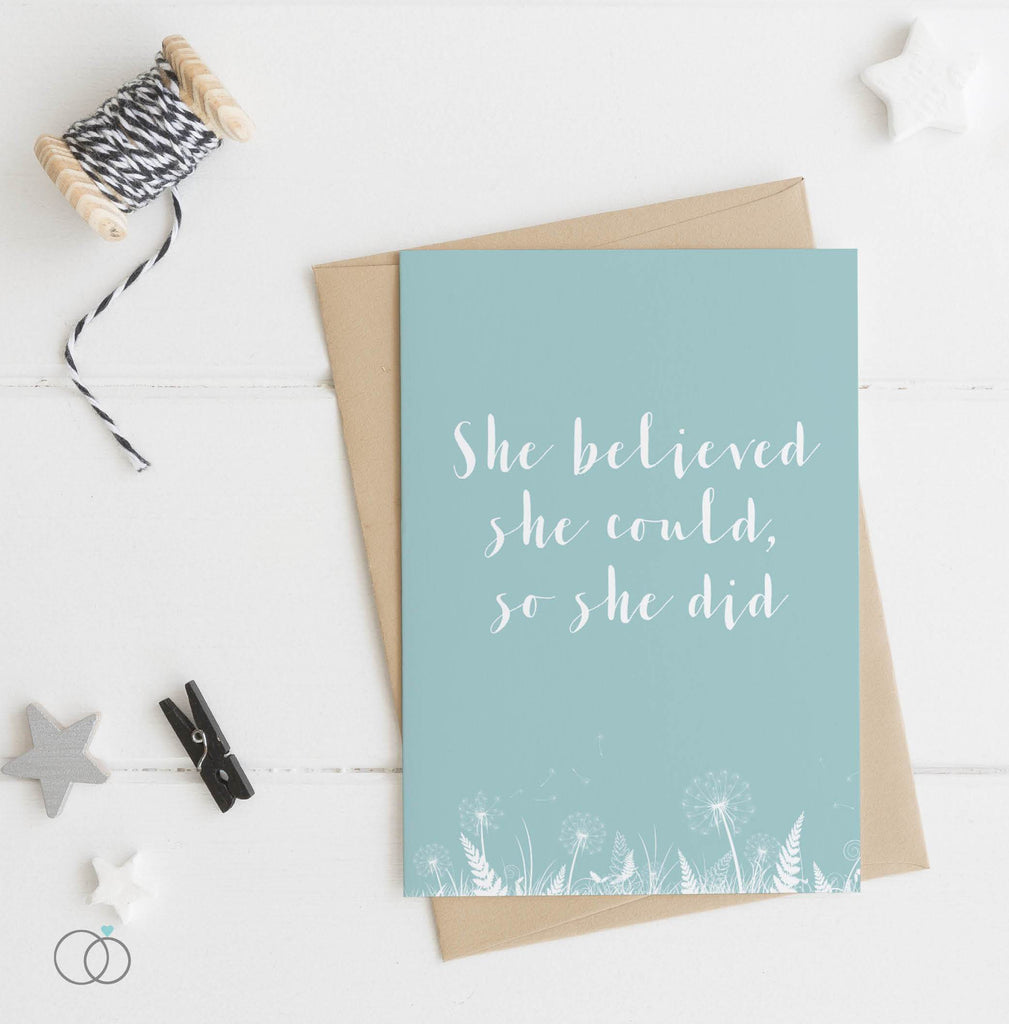 She Believed Duckegg Quote Postcard