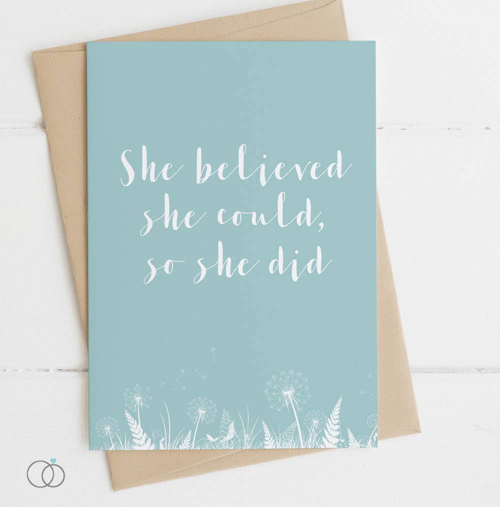 She Believed Duckegg Quote Postcard