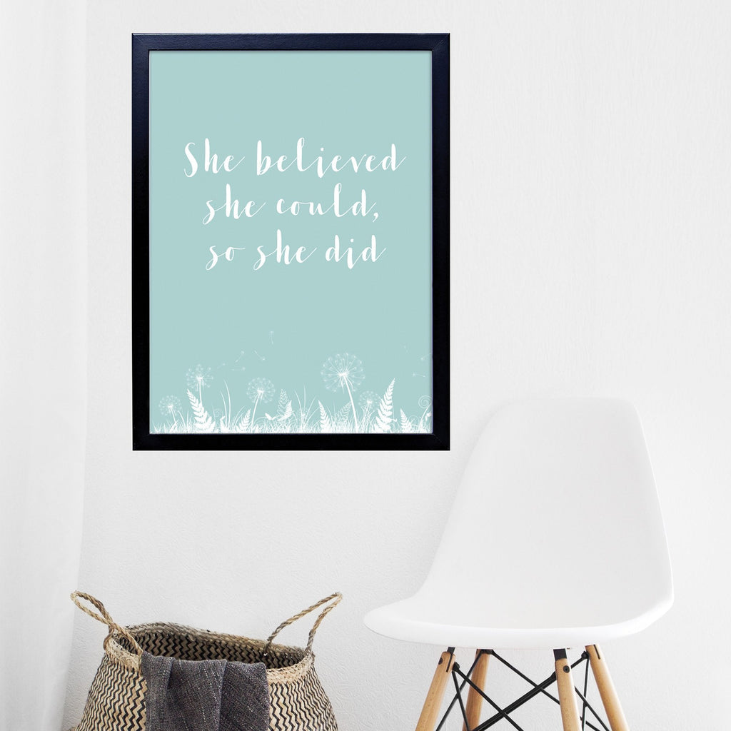 She Believed Quote Print (Duckegg)