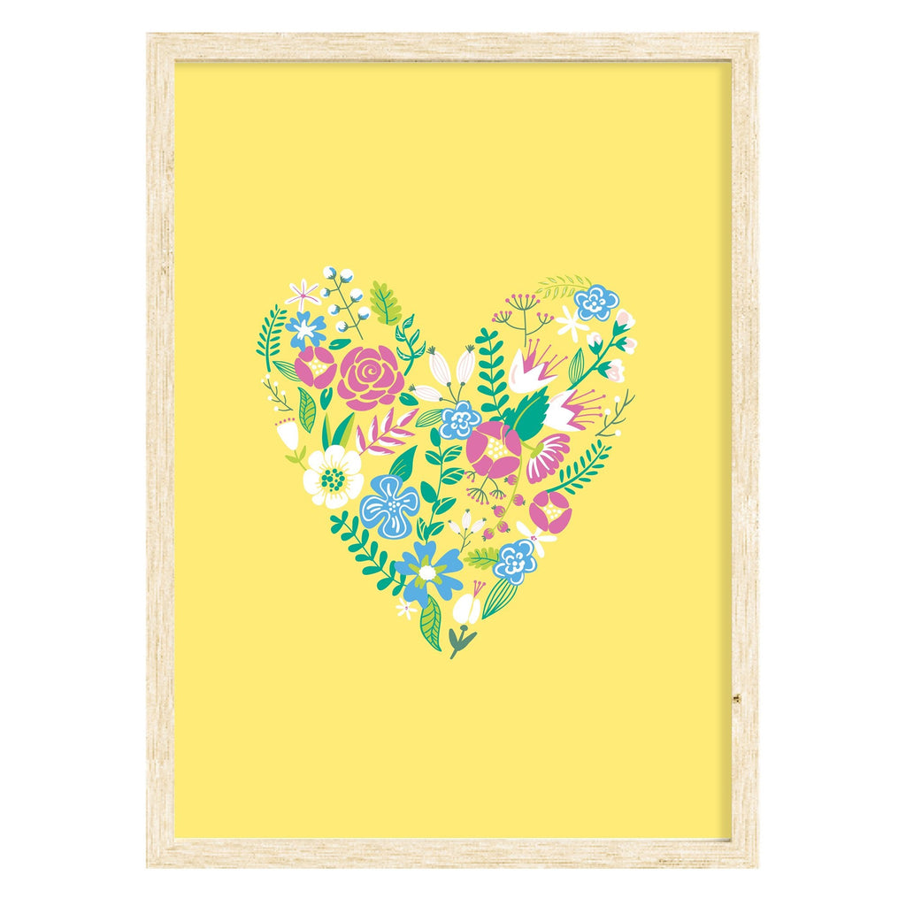 Spring Floral Heart Print