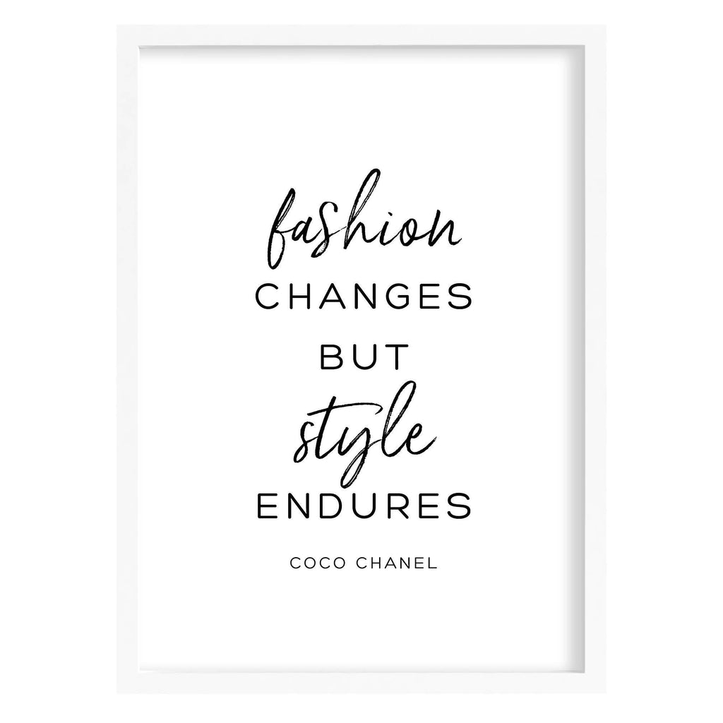 Style Coco Chanel Quote Print A4 (210mm × 297mm) / White Frame